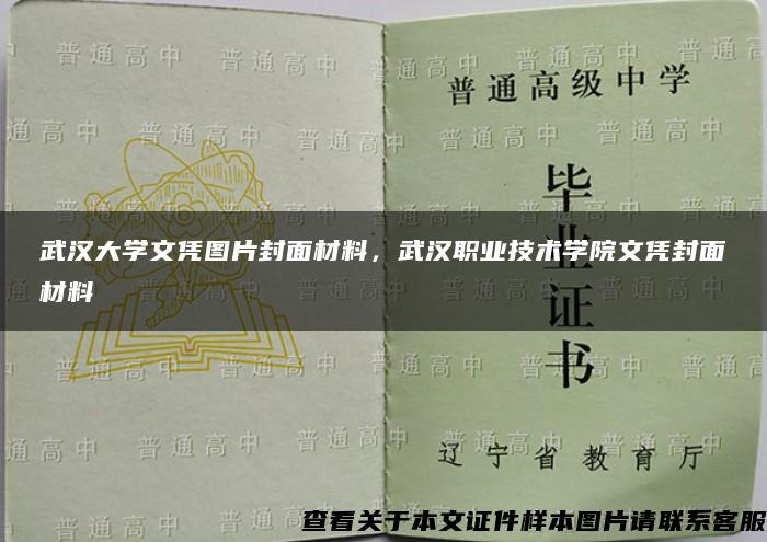 武汉大学文凭图片封面材料，武汉职业技术学院文凭封面材料