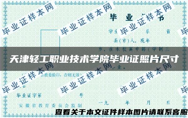 天津轻工职业技术学院毕业证照片尺寸