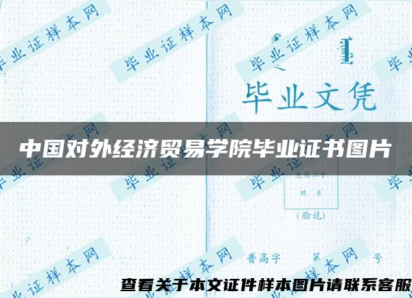 中国对外经济贸易学院毕业证书图片