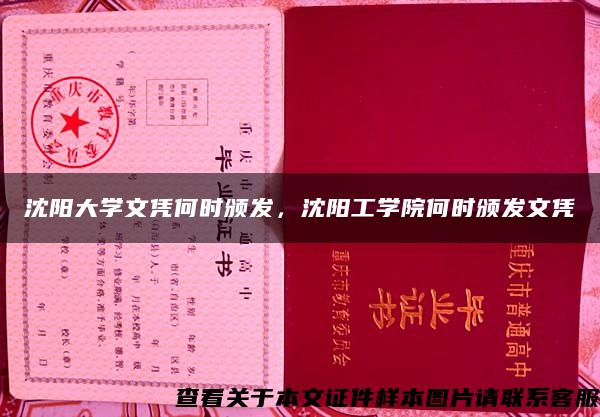 沈阳大学文凭何时颁发，沈阳工学院何时颁发文凭