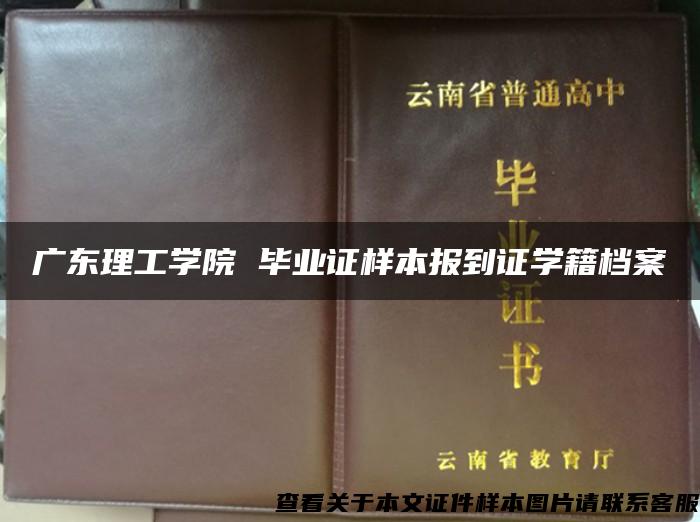 广东理工学院 毕业证样本报到证学籍档案
