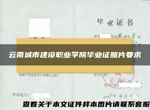 云南城市建设职业学院毕业证照片要求