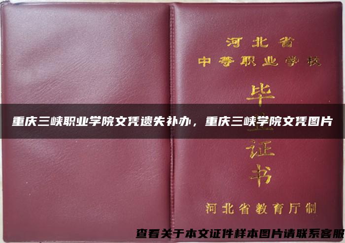 重庆三峡职业学院文凭遗失补办，重庆三峡学院文凭图片