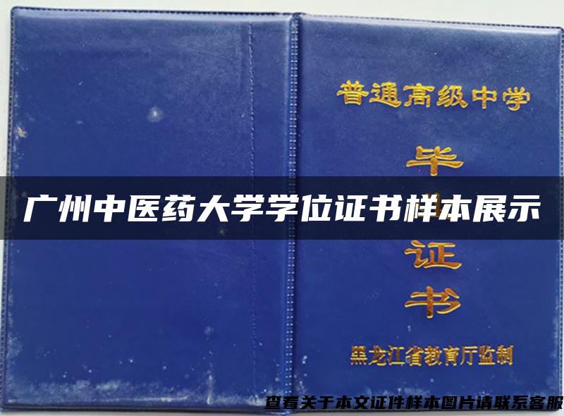 广州中医药大学学位证书样本展示