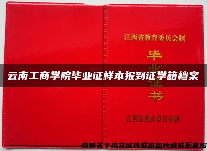 云南工商学院毕业证样本报到证学籍档案