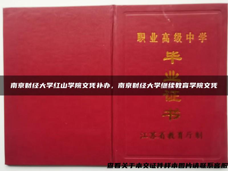 南京财经大学红山学院文凭补办，南京财经大学继续教育学院文凭
