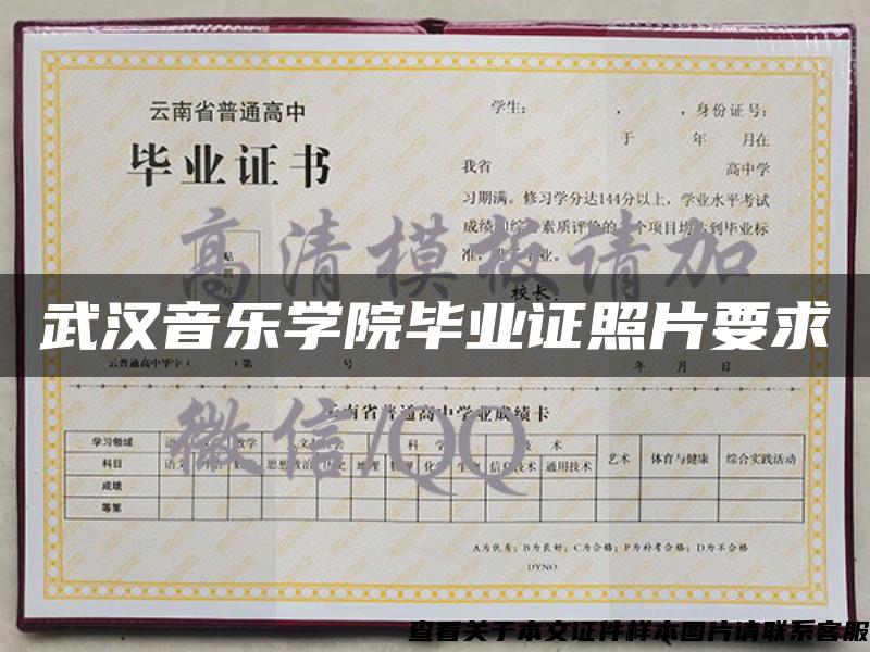 武汉音乐学院毕业证照片要求