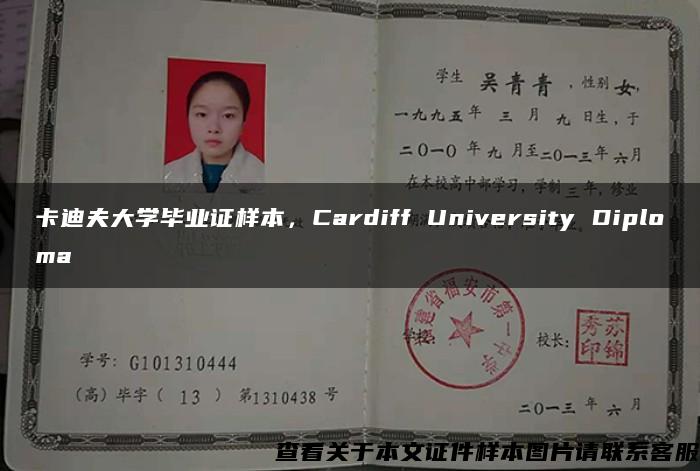 卡迪夫大学毕业证样本，Cardiff University Diploma