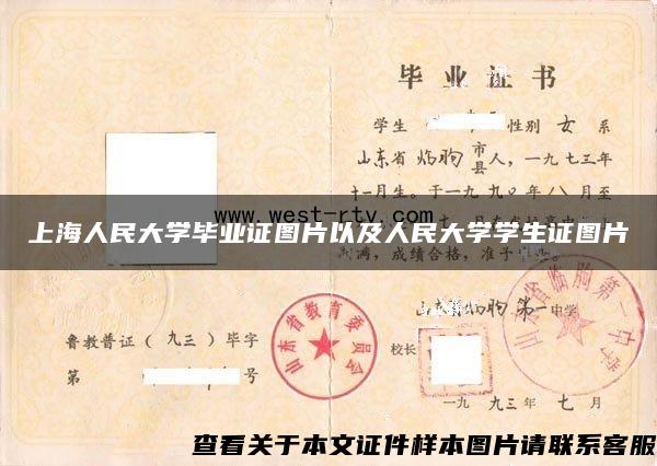 上海人民大学毕业证图片以及人民大学学生证图片
