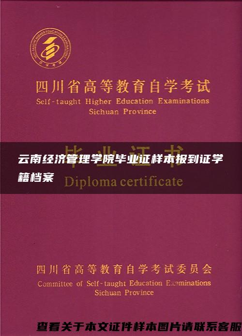 云南经济管理学院毕业证样本报到证学籍档案