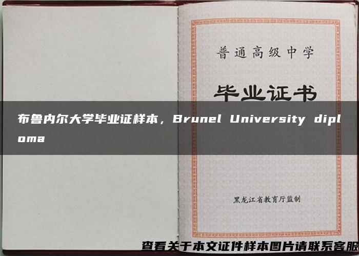 布鲁内尔大学毕业证样本，Brunel University diploma