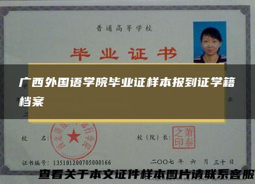 广西外国语学院毕业证样本报到证学籍档案