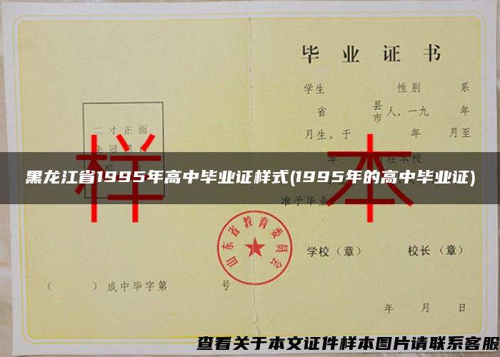 黑龙江省1995年高中毕业证样式(1995年的高中毕业证)