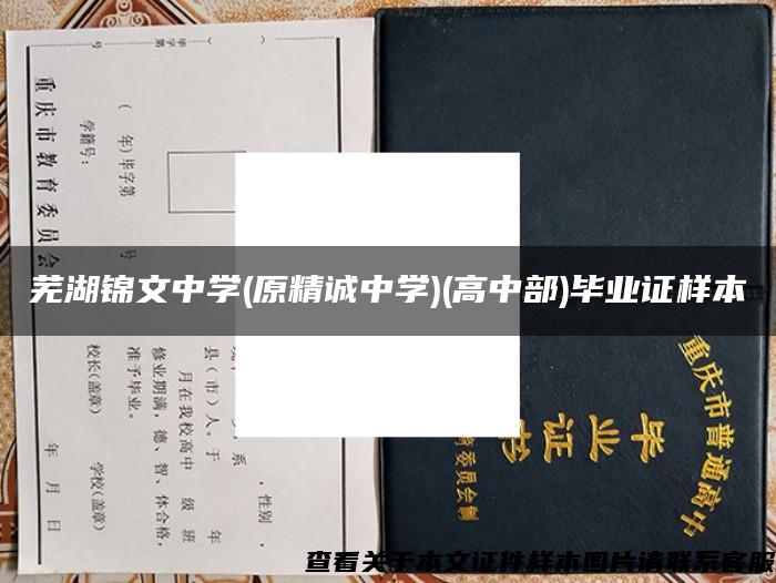 芜湖锦文中学(原精诚中学)(高中部)毕业证样本
