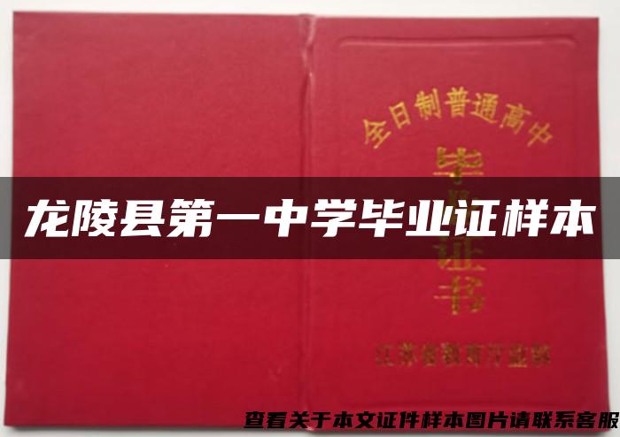 龙陵县第一中学毕业证样本
