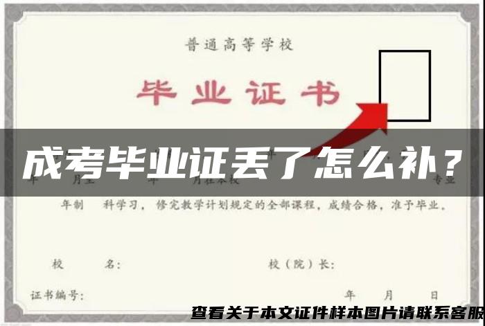 成考毕业证丢了怎么补？