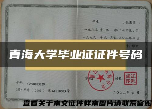 青海大学毕业证证件号码