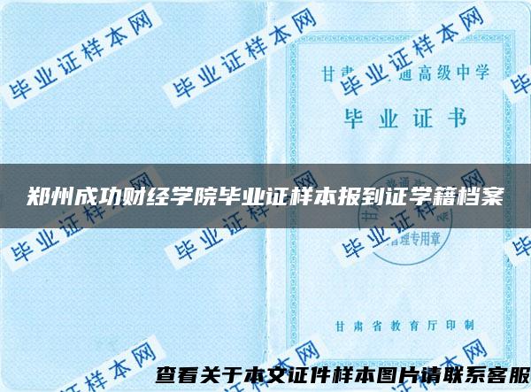 郑州成功财经学院毕业证样本报到证学籍档案
