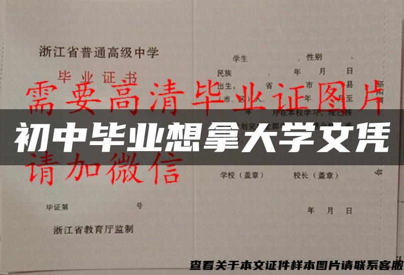 初中毕业想拿大学文凭