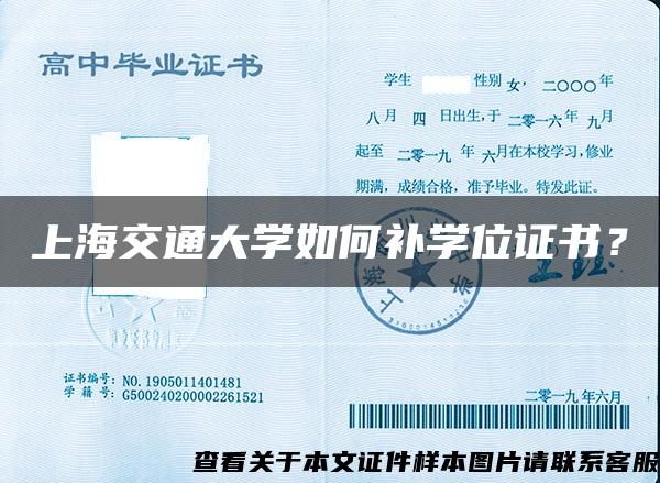上海交通大学如何补学位证书？