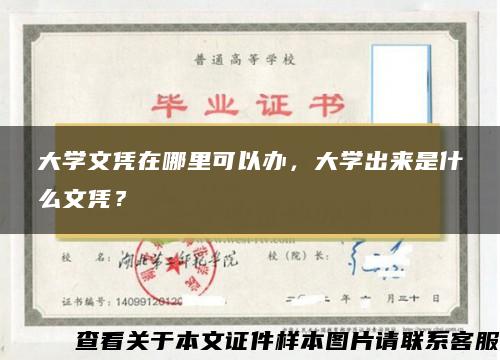 大学文凭在哪里可以办，大学出来是什么文凭？