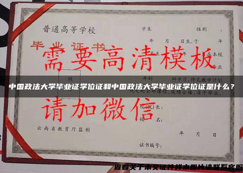 中国政法大学毕业证学位证和中国政法大学毕业证学位证是什么？