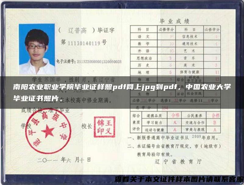 南阳农业职业学院毕业证样照pdf网上jpg到pdf，中国农业大学毕业证书照片。