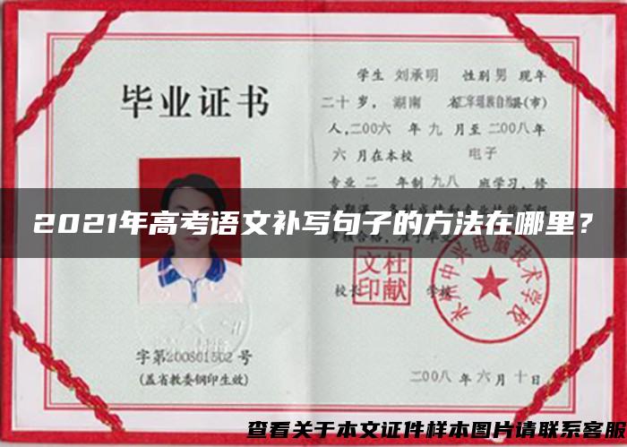 2021年高考语文补写句子的方法在哪里？