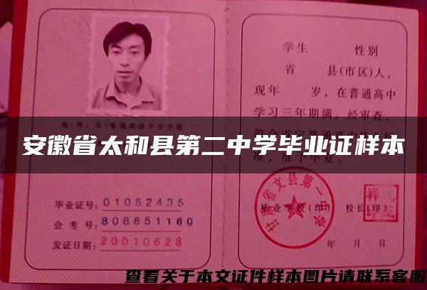 安徽省太和县第二中学毕业证样本