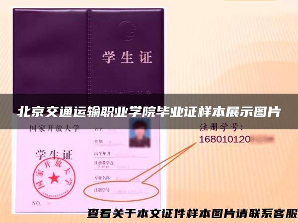 北京交通运输职业学院毕业证样本展示图片