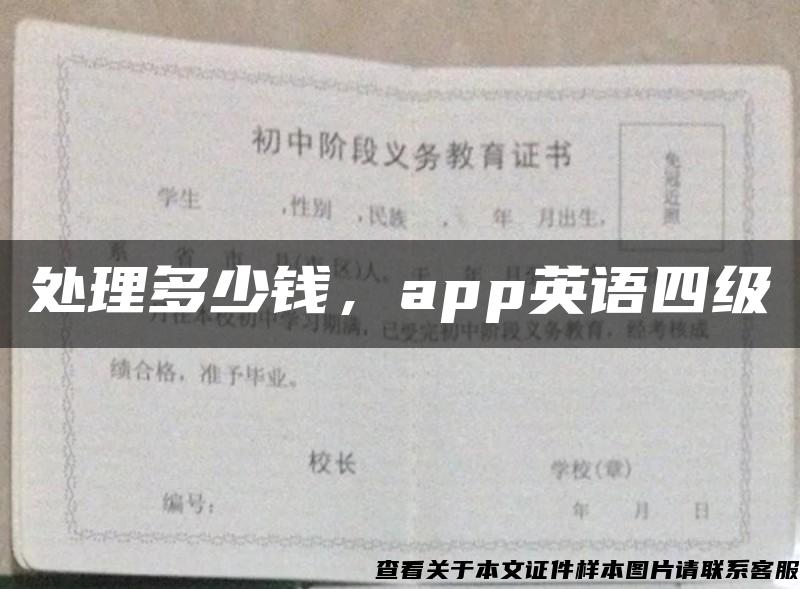 处理多少钱，app英语四级