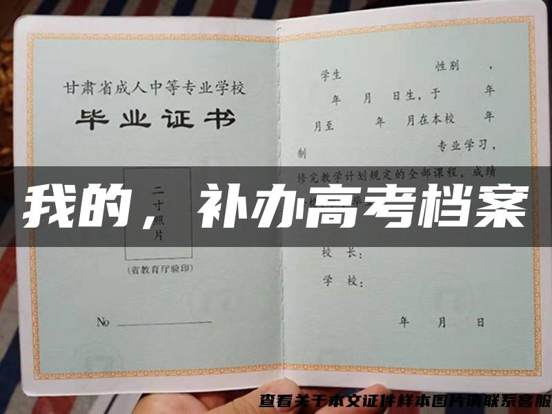 我的,补办高考档案 我的,补办高考档案