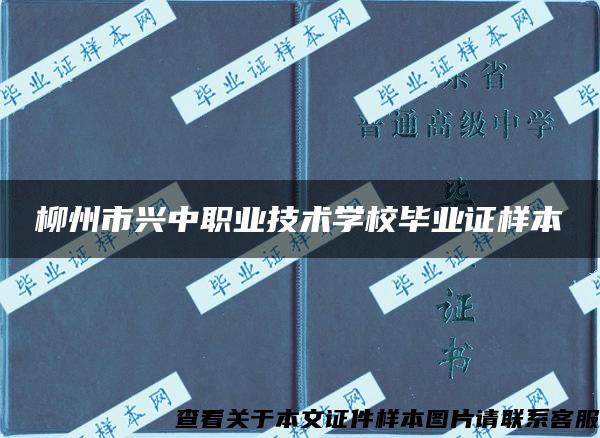 柳州市兴中职业技术学校毕业证样本