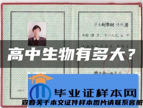 高中生物有多大？