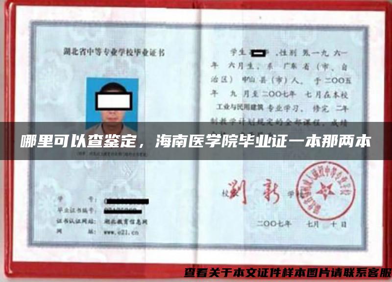 哪里可以查鉴定，海南医学院毕业证一本那两本
