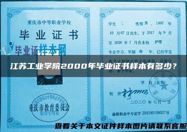 江苏工业学院2000年毕业证书样本有多少？