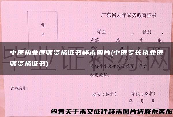 中医执业医师资格证书样本图片(中医专长执业医师资格证书)
