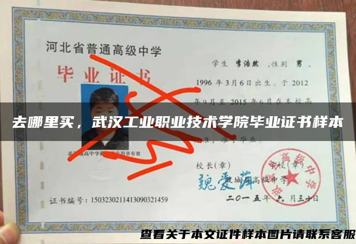 去哪里买，武汉工业职业技术学院毕业证书样本