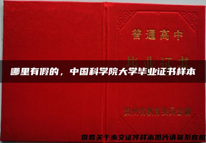 哪里有假的，中国科学院大学毕业证书样本