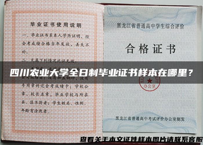 四川农业大学全日制毕业证书样本在哪里？