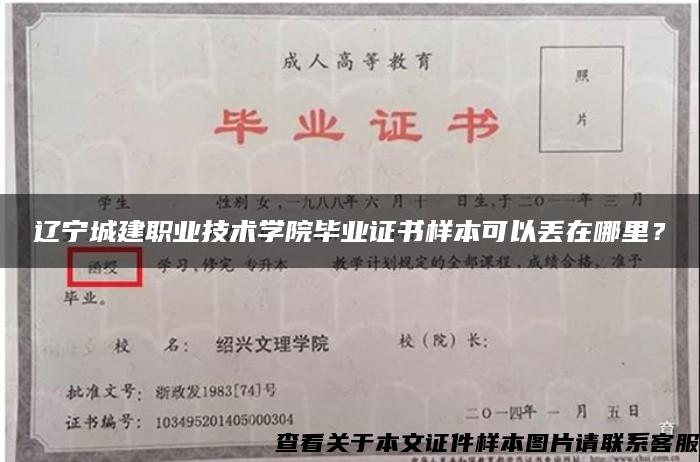 辽宁城建职业技术学院毕业证书样本可以丢在哪里？