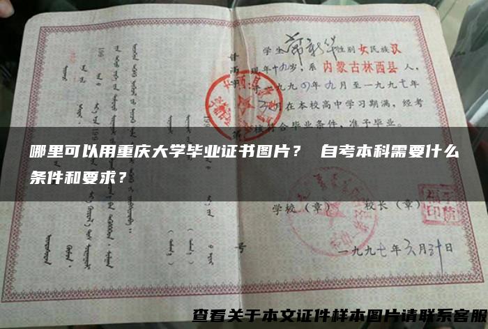 哪里可以用重庆大学毕业证书图片？ 自考本科需要什么条件和要求？