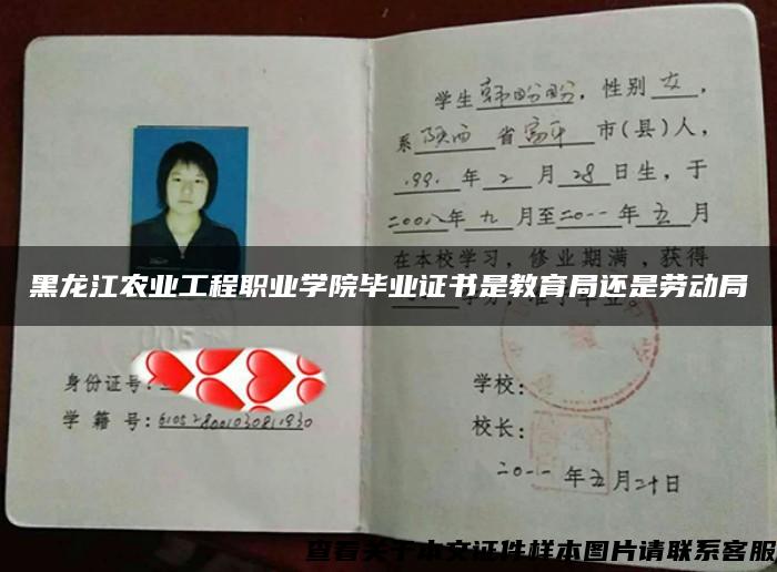 黑龙江农业工程职业学院毕业证书是教育局还是劳动局