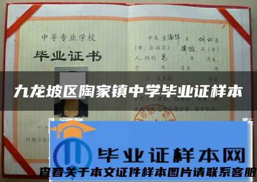 九龙坡区陶家镇中学毕业证样本 九龙坡区陶家镇中学毕业证样本