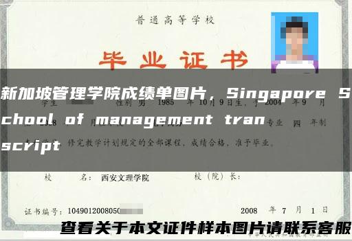 新加坡管理学院成绩单图片，Singapore School of management transcript