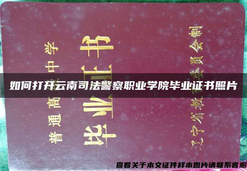 如何打开云南司法警察职业学院毕业证书照片