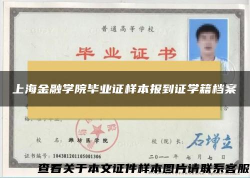 上海金融学院毕业证样本报到证学籍档案