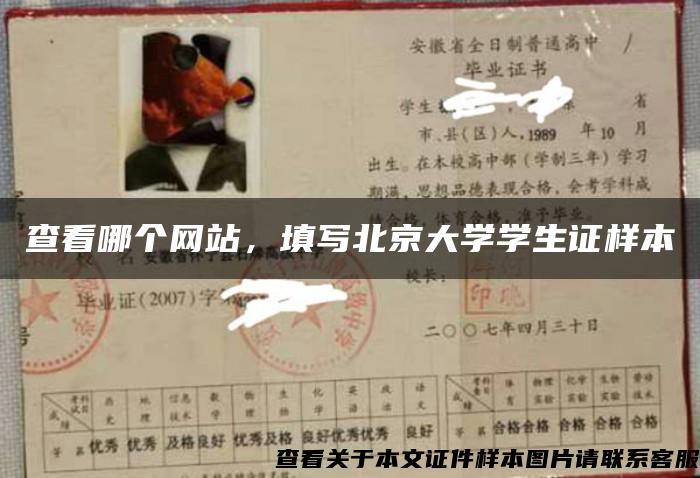 查看哪个网站，填写北京大学学生证样本