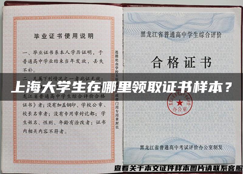 上海大学生在哪里领取证书样本？