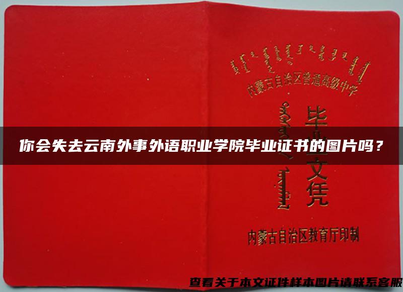 你会失去云南外事外语职业学院毕业证书的图片吗？